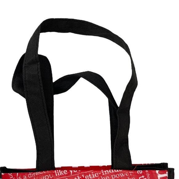 Lululemon Friends are More Important Than Money Shopping Tote Bag Red Black - Picture 12 of 14